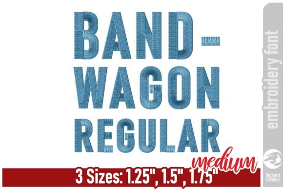 Bold and Clean: Bandwagon Regular Embroidery Font - M