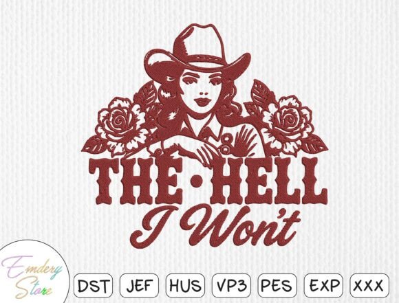 Bold and Sassy Cowgirl with Roses Design