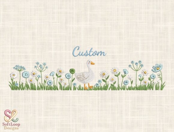 Charming Custom Goose Embroidery Design