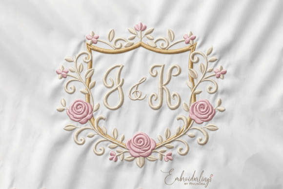 Charming Floral Monogram Frame for Embroidery