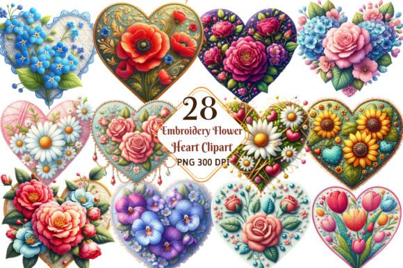 Embroidery Flower Heart Clipart PNG: A Designer's Review