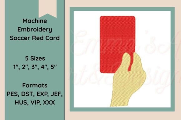 Eye-Catching Soccer Red Card Embroidery