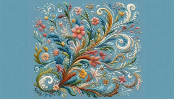 Motion Floral Embroidery: A Versatile Design for Apparel