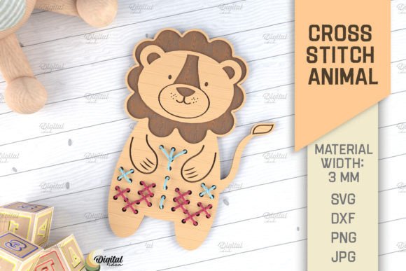 Review: Cross Stitch Animals Laser Cut. Lion SVG