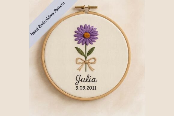 September Birth Flower Aster Embroidery Review