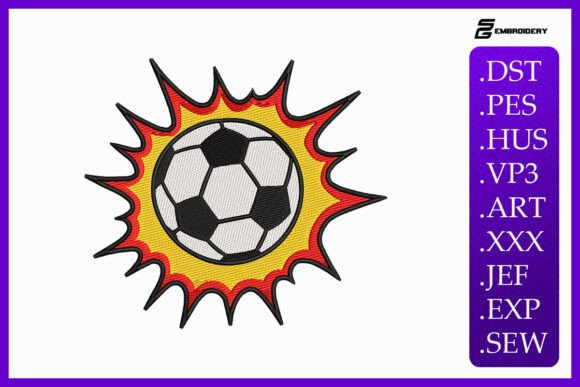 Soccer Ball Explosion: A Dynamic Embroidery Design