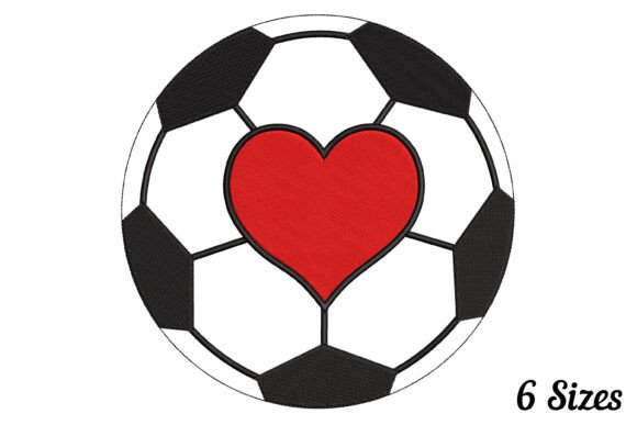 Soccer Football Heart: A Charming Embroidery Design