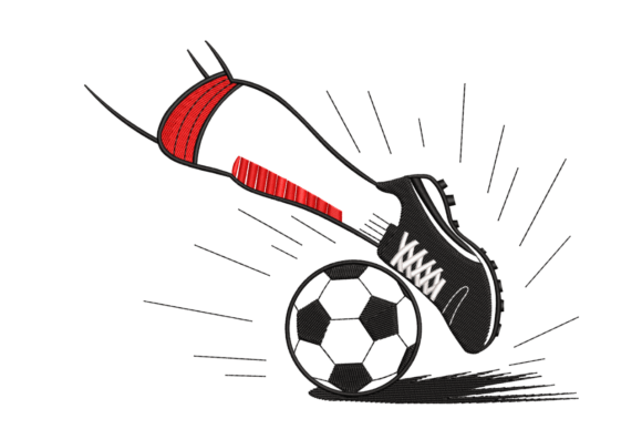 Soccer Kick Action: A Dynamic Embroidery Design