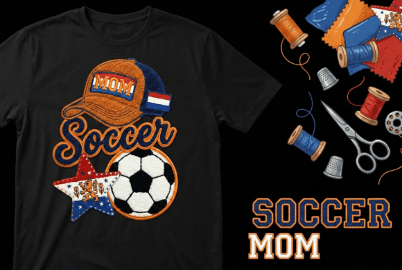 Soccer Mom Embroidery Design with Cap
