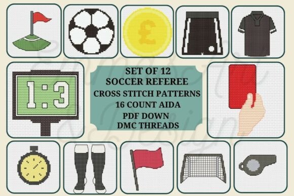 Soccer Referee Cross Stitch for Business Use