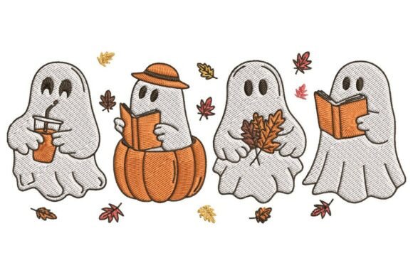 Spooky-Cute Cozy Ghost Scene: A Charming Fall Design