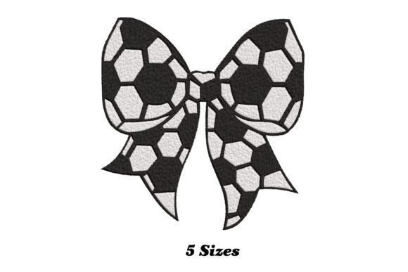 Stylish Soccer Coquette Bow: A Playful Embroidery Design