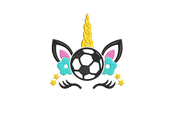 Unicorn with a Soccer Ball: A Unique Embroidery